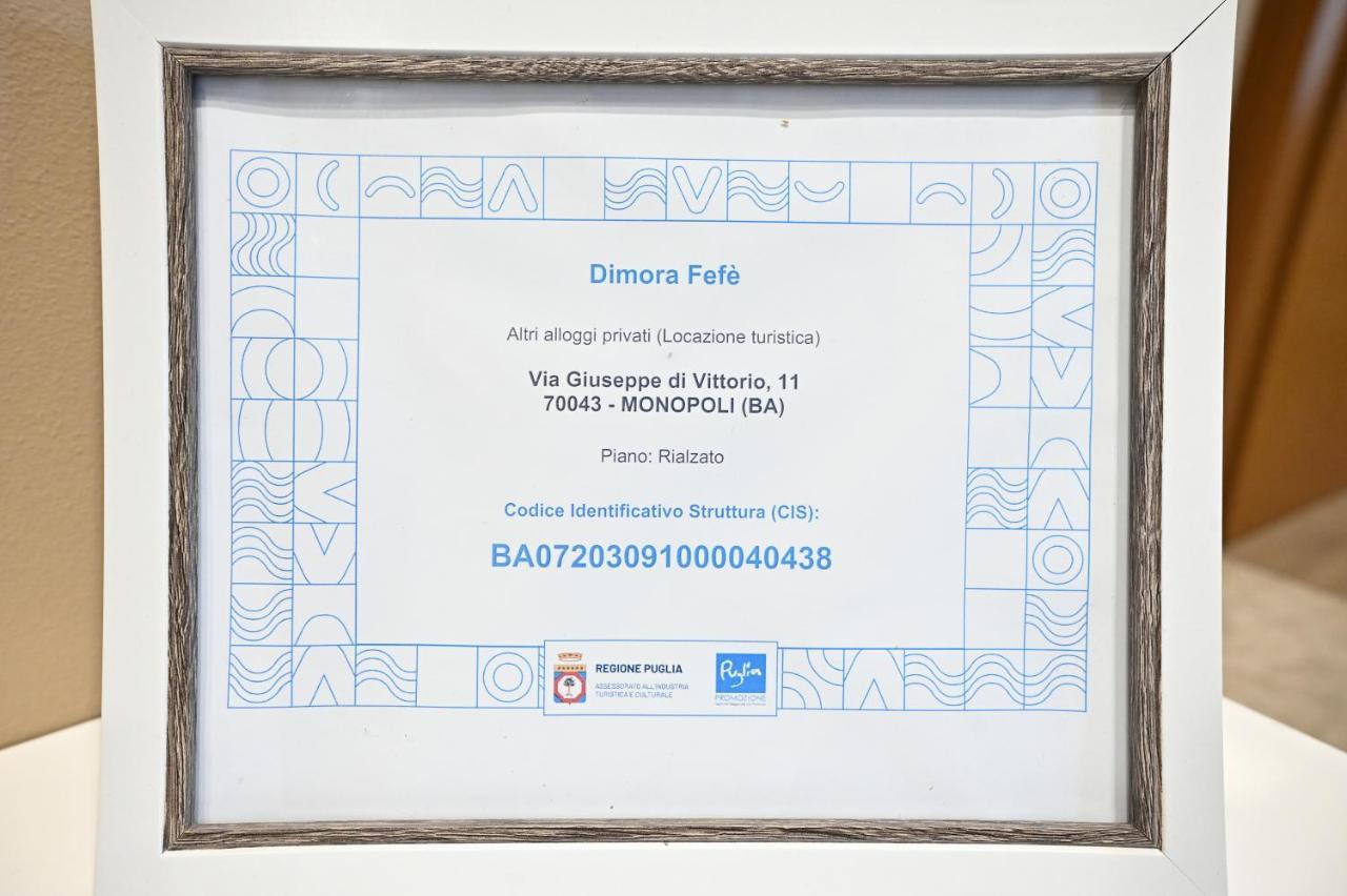 Apartamento Dimora Fefe Monopoli Exterior foto